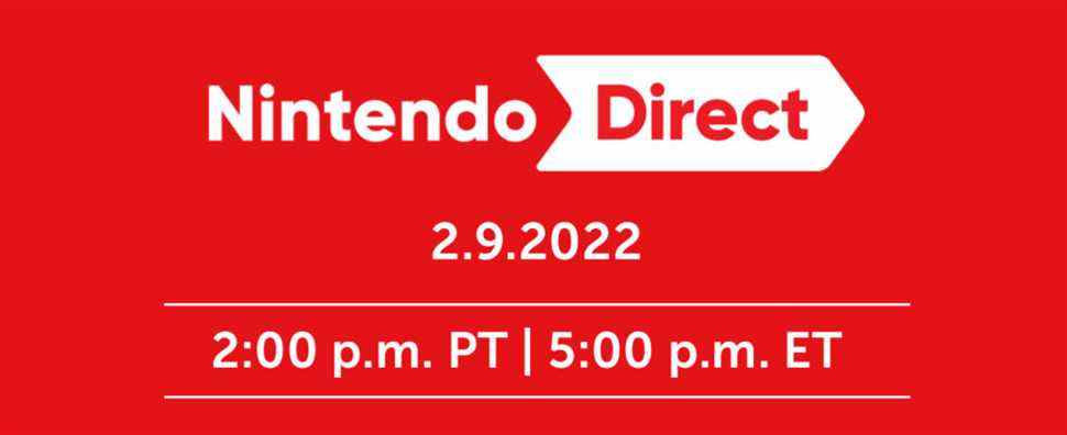 Nintendo Direct prévu pour le 9 février, avec 40 minutes de jeux Switch principalement prévus au premier semestre 2022
