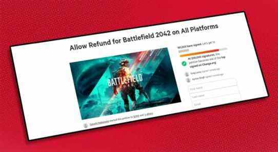 Plus de 160 000 joueurs de Battlefield 2042 signent une pétition demandant un remboursement