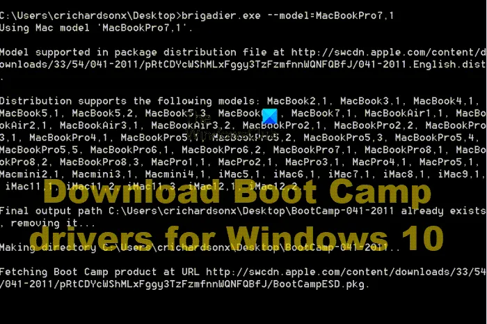 Télécharger les pilotes Boot Camp pour Windows 10