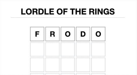 Wordle rencontre le seigneur des anneaux dans le seigneur des anneaux inspiré de Tolkien