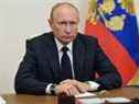 Le président russe Vladimir Poutine prononce un discours télévisé devant la nation en mai 2020. 