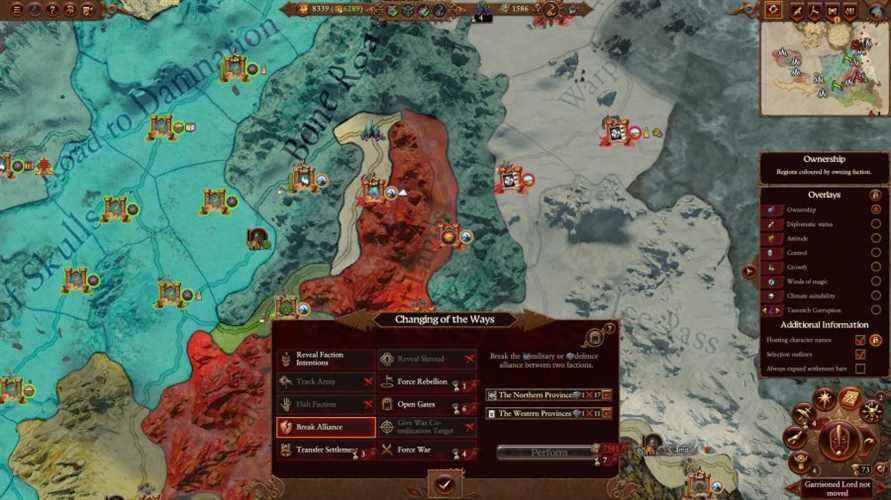 Utilisation de Changer les voies en tant que Tzeentch lors de notre examen de Total War: Warhammer 3