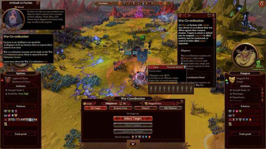 Coordonner une bataille pendant notre examen de Total War: Warhammer 3