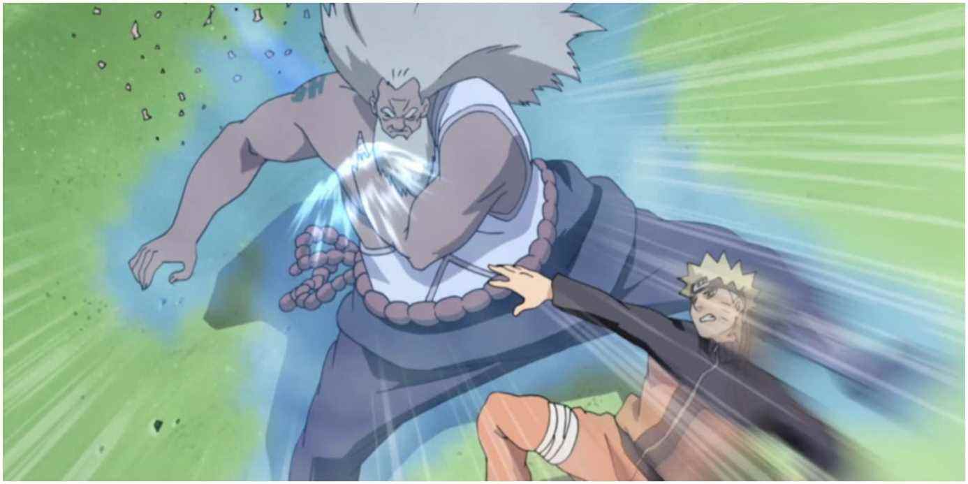 Naruto Uzumaki combattant le troisième Raikage