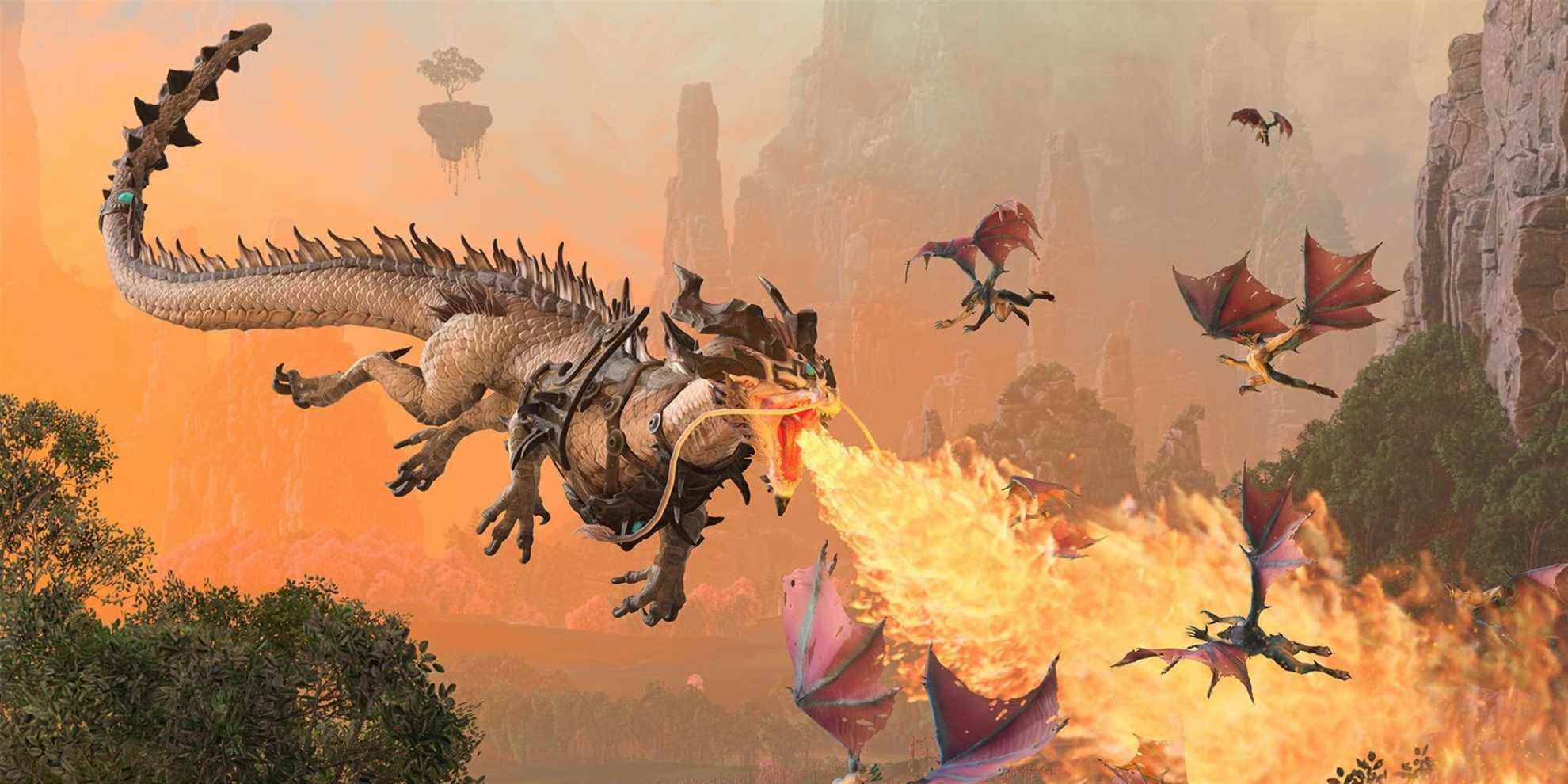 Total War Warhammer 3 - Un grand dragon.