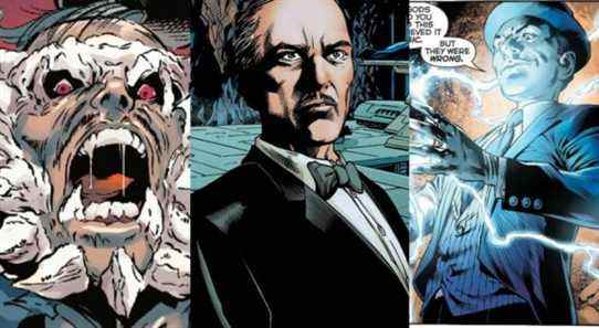 Alfred Pennyworth weirdest versions split featured Doomsday Alfred, Alfred in the Batcave, and Alfred as the Outsider