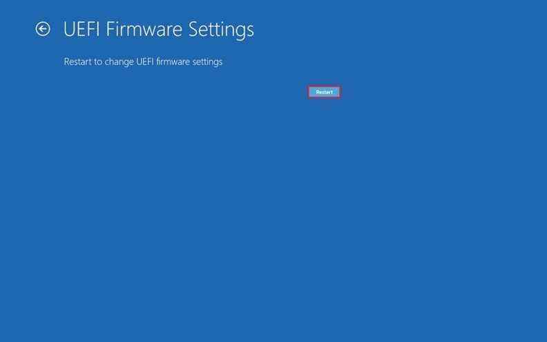 Redémarrage de Windows 10 pour entrer dans le BIOS/UEFI