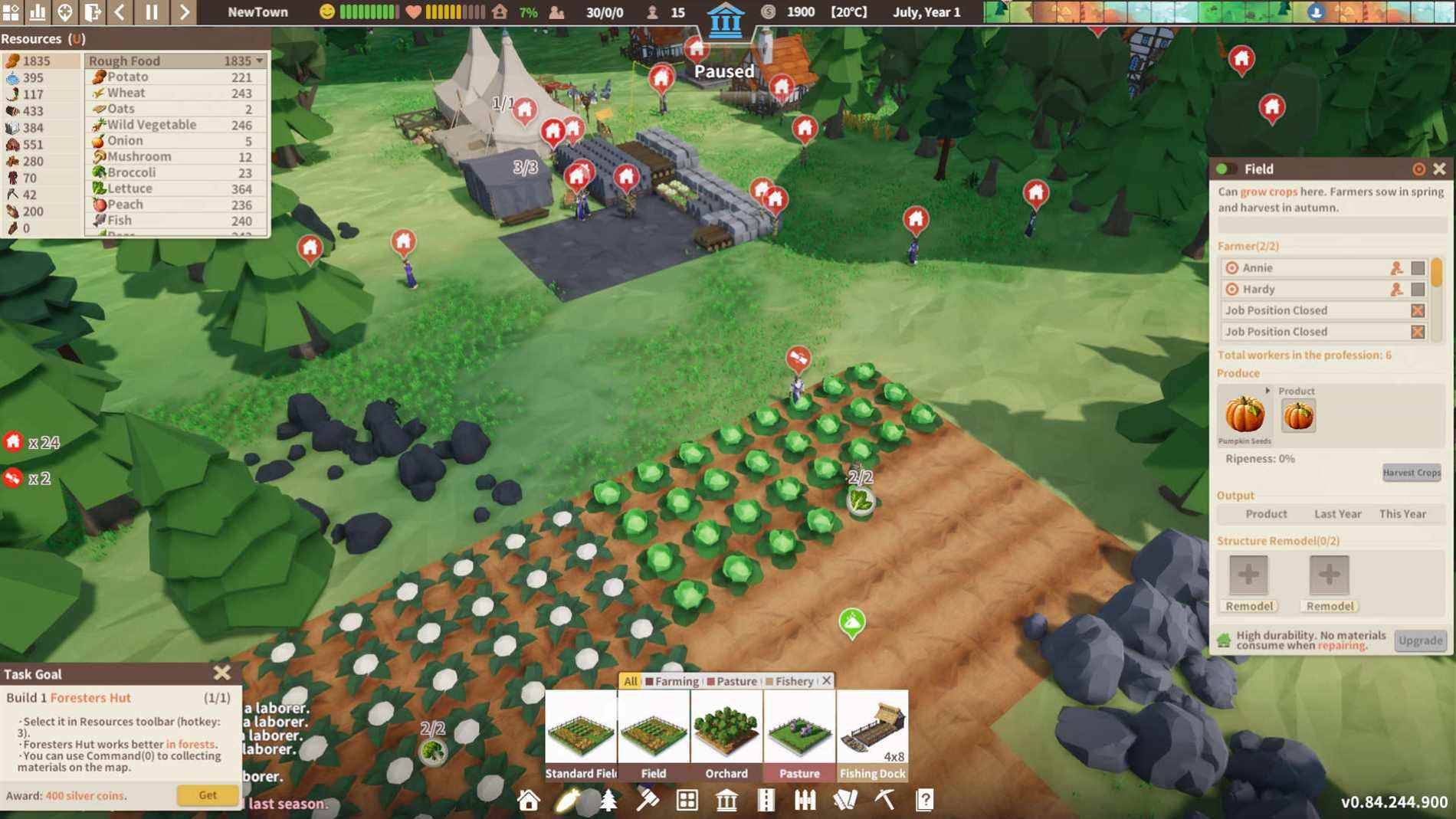 Capture d'écran du brocoli Settlement Survival