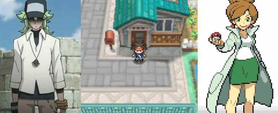 N in episode 15 of Pokemon Generations; the player outside their home in Aspertia City in B2W2; Professor Juniper in the opening of B&W