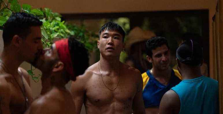 Joel Kim Booster in the film FIRE ISLAND. Photo by Jeong Park. Courtesy of Searchlight Pictures. © 2022 20th Century Studios All Rights Reserved