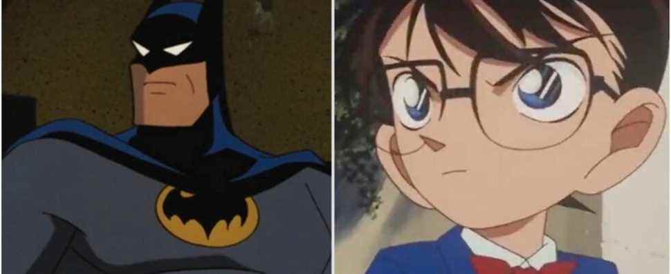 Batman from the animated series and Conan from Case Closed
