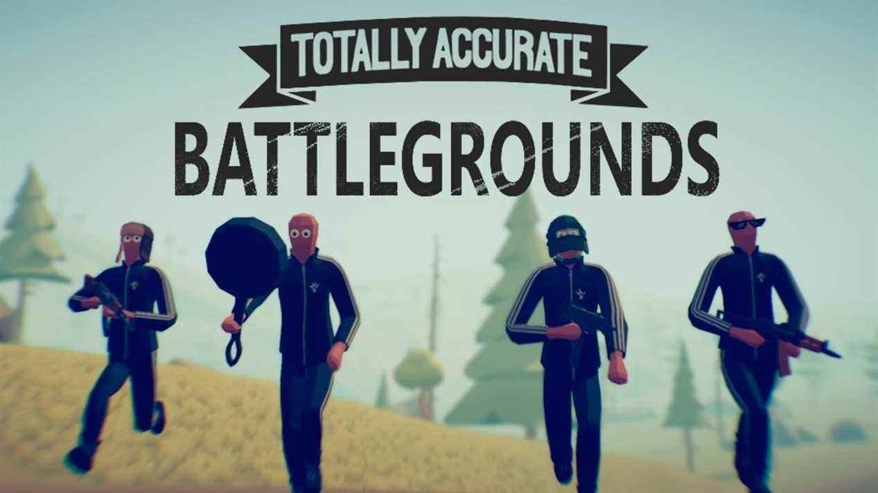 L'écran titre de Totally Accurate Battlegrounds, l'un des meilleurs jeux de bataille royale