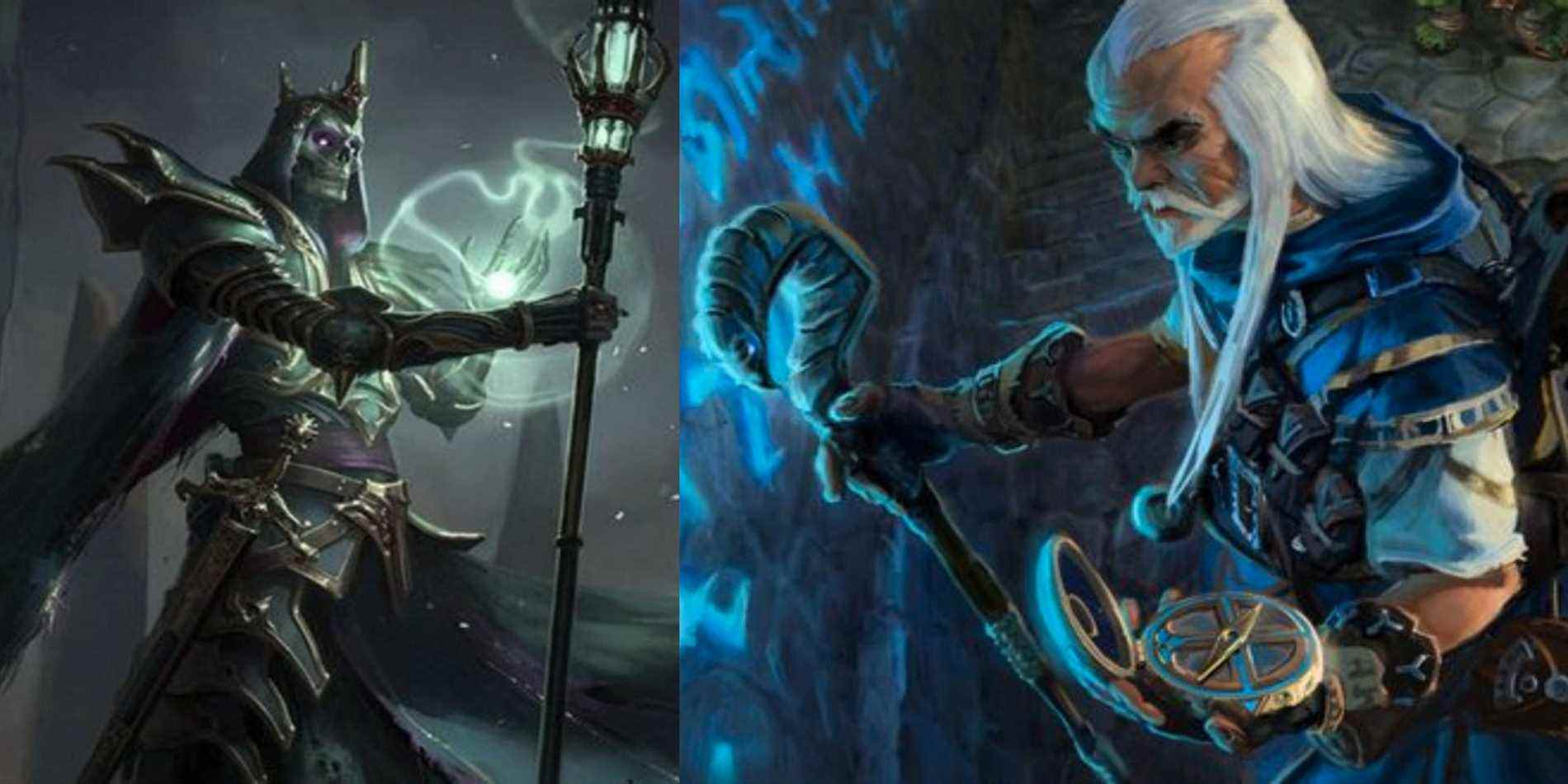 Sorcerers Wizards Pathfinder divise l'image des morts-vivants et des humains