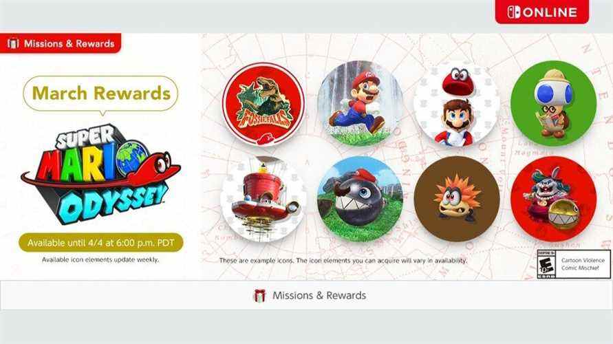 Les icônes de Super Mario Odyssey passent en ligne