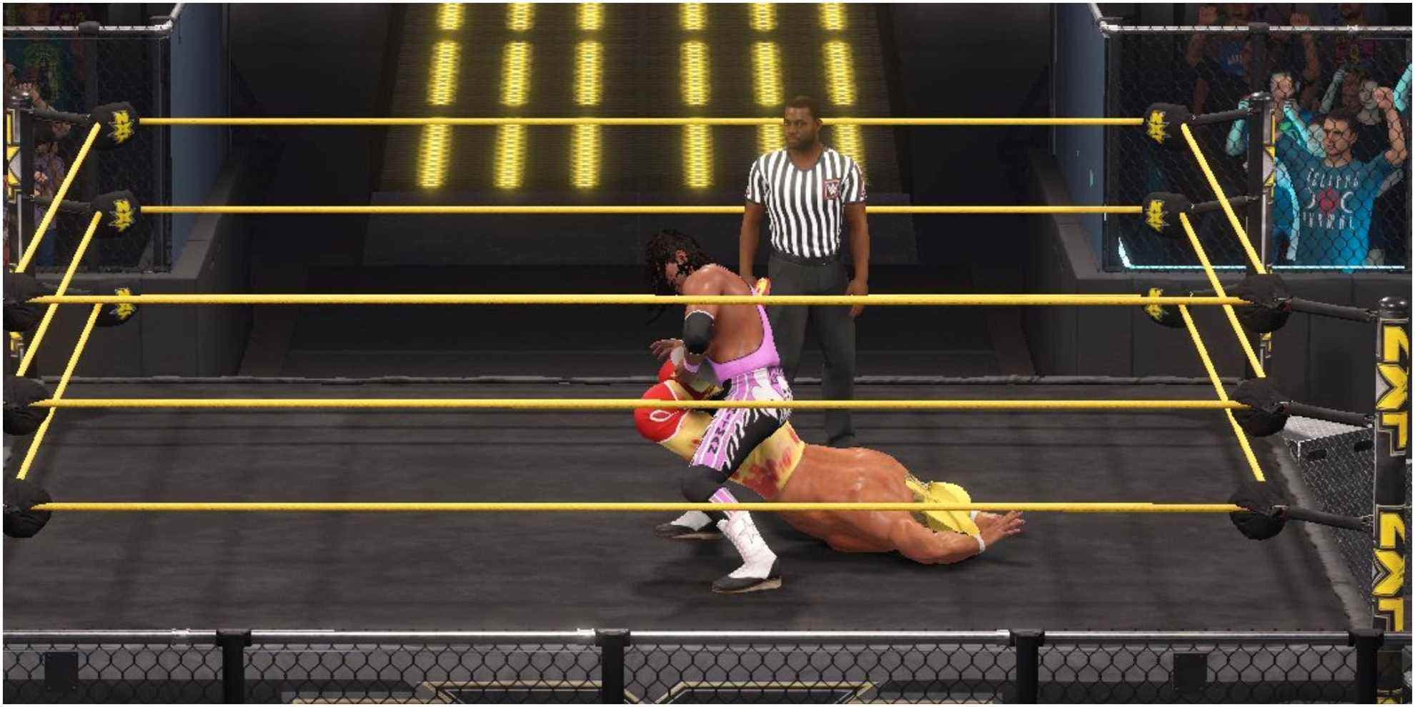 WWE 2K22 Bret Hart soumet Hulk Hogan
