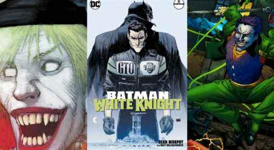 Best Heroic Versions of the Joker Split Featured Joker Lantern, Jack Napier and Batman White Knight, Jokester from Earth-3