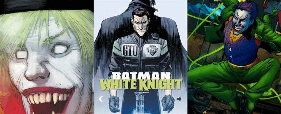 Best Heroic Versions of the Joker Split Featured Joker Lantern, Jack Napier and Batman White Knight, Jokester from Earth-3