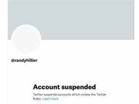 La page du compte Twitter du député provincial Randy Hillier telle qu'elle est apparue mardi.