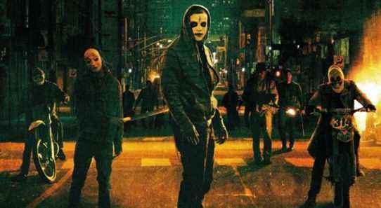 Purgers on the poster for The Purge Anarchy