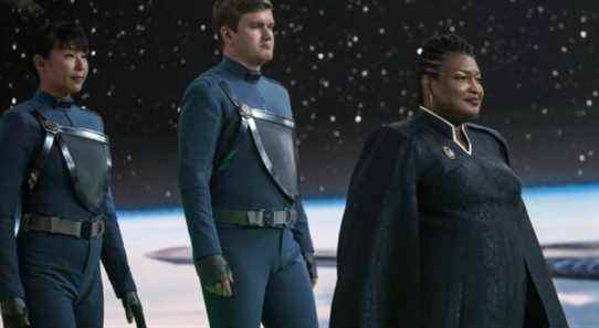 Pictured: Stacey Abrams as United Earth President of the Paramount+ original series STAR TREK: DISCOVERY. Photo Cr: Marni Grossman/Paramount+ © 2021 CBS Interactive. All Rights Reserved.