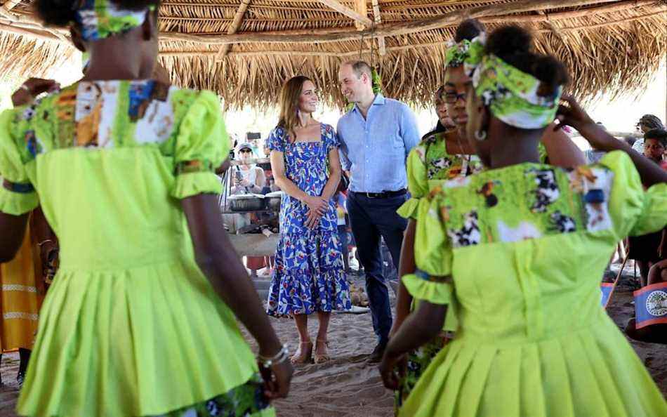 Le duc et la duchesse de Cambridge assistent au Festival de la culture garifuna à Hopkins, Belize, dimanche – Chris Jackson/PA