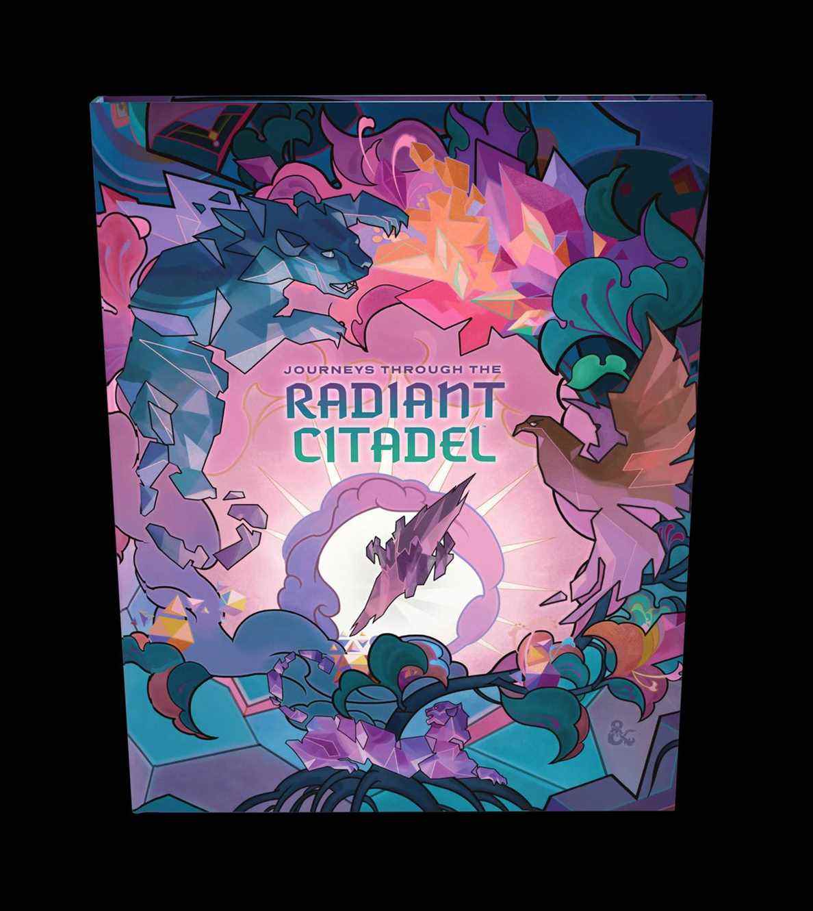 Une couverture alternative pour Radiant Citadel, lourde sur les pastels et les formes géométriques.