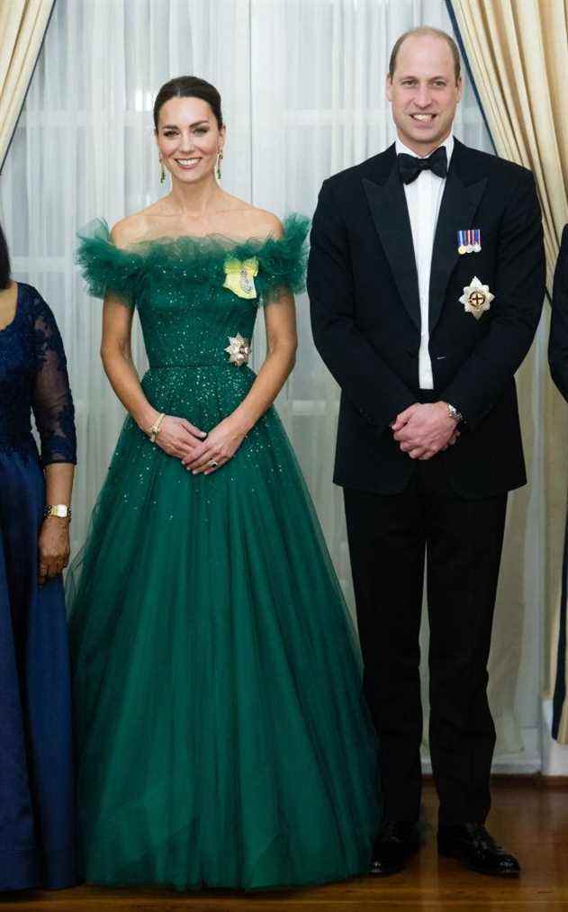 La duchesse portait une robe Jenny Packham personnalisée pour l'occasion.  (Getty Images)