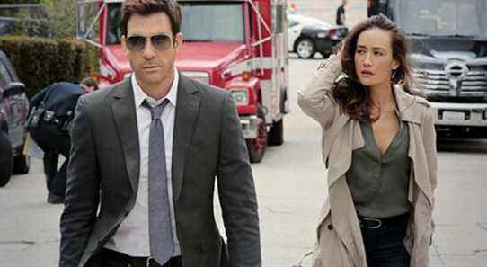 Dylan McDermott as Jack and Maggie Q as Beth in Stalker