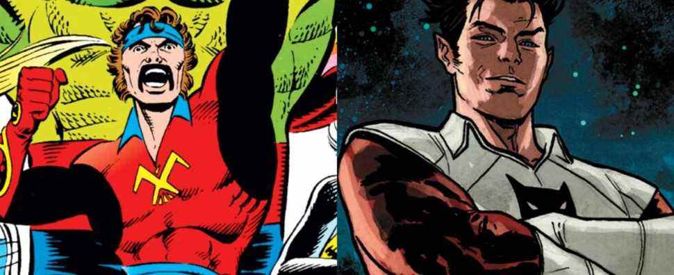 A split image features Marvel comic book characters Corsair and Starfox