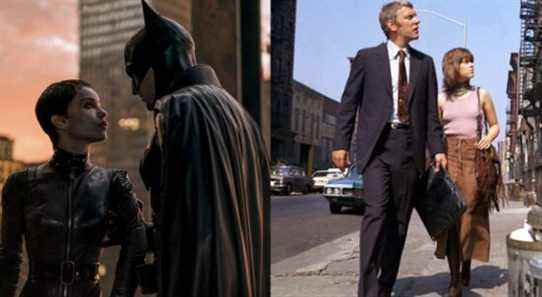 Split image of Batman and Catwoman in The Batman and Klute and Bree in Klute