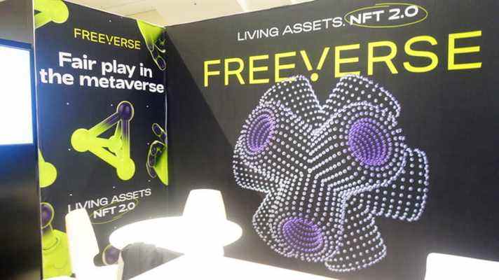 Un stand de la Game Developers Conference annonce la technologie NFT 2.0.