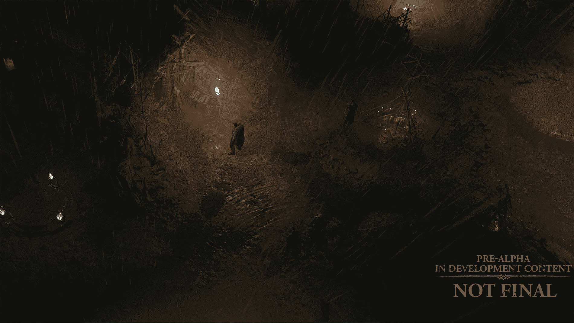 personnage du joueur dans une grotte sombre dans Diablo 4