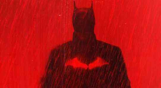 Robert Pattinson as Batman on the poster for The Batman
