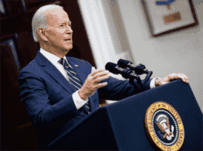 Le président américain Joe Biden annonce de nouvelles actions économiques contre la Russie à la Maison Blanche le 11 mars 2022.