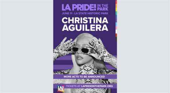 Christina Aguilera sera la tête d'affiche de LA Pride in the Park le 11 juin.