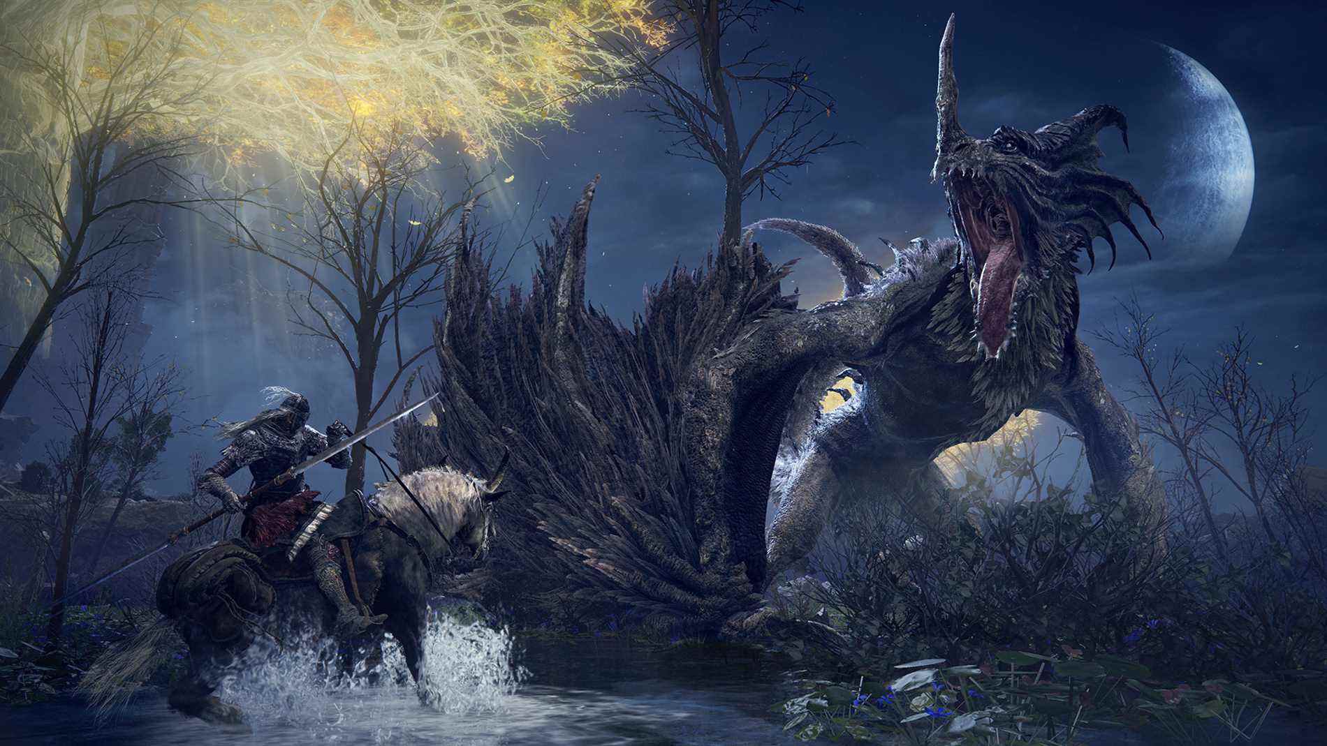 `Combattre un dragon à cheval dans Elden Ring