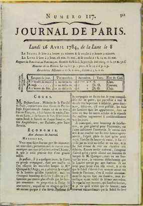 L'article de Franklin de 1784 dans le Journal de Paris décrivant de manière moqueuse un système sanctionné par l'État consistant à déplacer les horloges pour économiser de l'énergie.  Pour répéter : Franklin pensait que c'était une idée extraordinairement stupide que personne ne suivrait réellement.