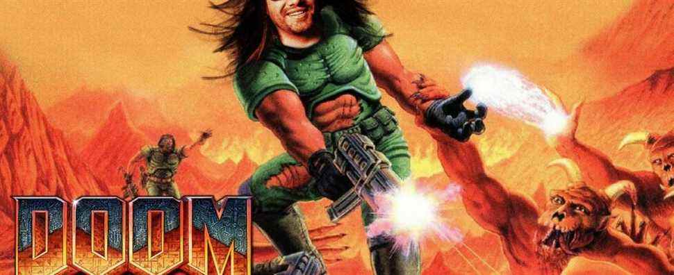 An image showing the iconic Doom cover but with John Romero's head in-place of Doom Guy's.
