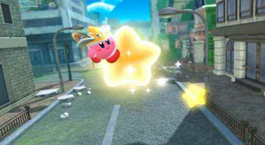 kirby flying on a star forgotten land