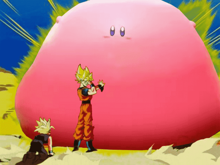 Un mème Kirby impliquant Dragon Ball Z