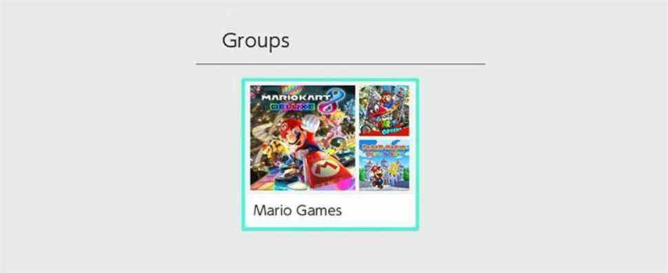 La Nintendo Switch vous permet désormais d'organiser vos jeux dans des dossiers