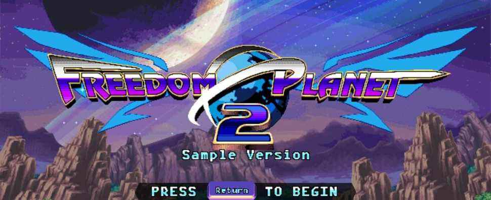 freedom planet 2 demo title screen featured