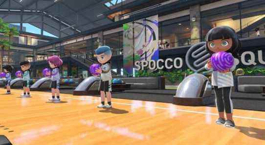 Bowling in Nintendo Switch Sports with several Sportsmates