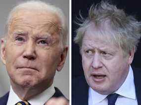 Le président américain Joe Biden, à gauche, et le Premier ministre britannique Premier ministre Boris Johnson.