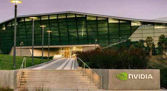 A photo of the Nvidia headquarters in Santa Clara, California.