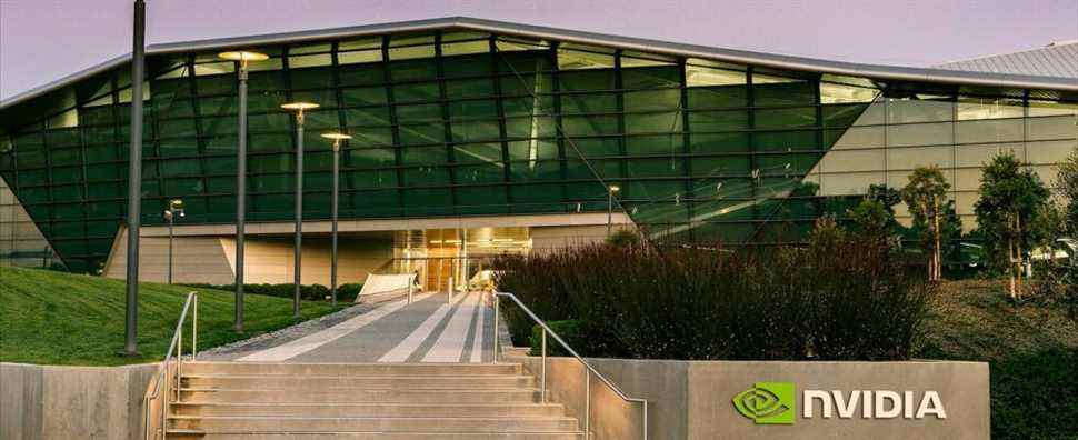 A photo of the Nvidia headquarters in Santa Clara, California.