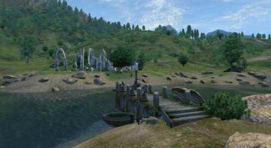 Screenshot from The Elder Scrolls 4: Oblivion showing the area outside the Imperial prison.