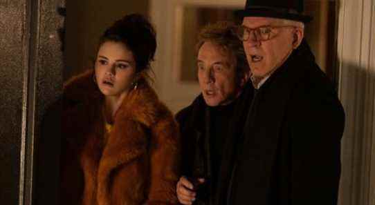 Only Murders In The Building -- Episode 101 -- From the minds of Steve Martin, Dan Fogelman and John Hoffman comes a comedic murder-mystery series for the ages. “Only Murders In The Building” follows three strangers (Steve Martin, Martin Short and Selena Gomez) who share an obsession with true crime and suddenly find themselves wrapped up in one. When a grisly death occurs inside their exclusive Upper West Side apartment building, the trio suspects murder and employs their precise knowledge of true crime to investigate the truth. As they record a podcast of their own to document the case, the three unravel the complex secrets of the building which stretch back years. Perhaps even more explosive are the lies they tell one another. Soon, the endangered trio comes to realize a killer might be living amongst them as they race to decipher the mounting clues before it’s too late. Mabel (Selena Gomez),  Charles (Steve Martin), shown. (Photo by: Craig Blankenhorn/Hulu)
