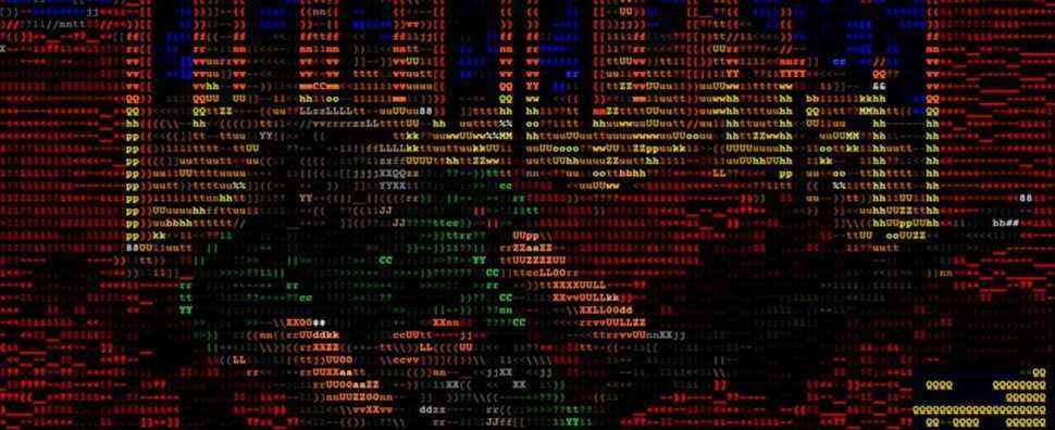 The Doom intro screen created using ASCII.