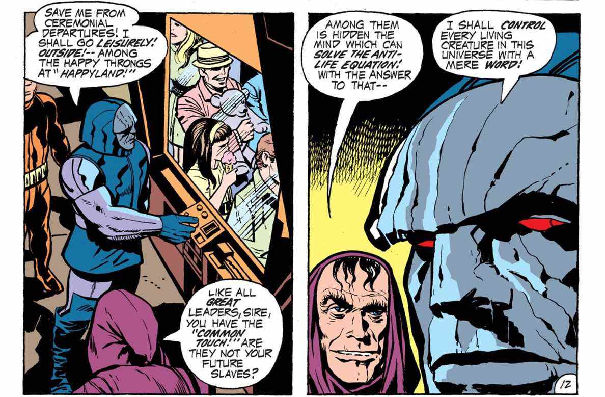 Darkseid et son administrateur Desaad dans Forever People, DC Comics